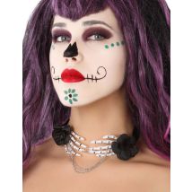 Collana mani di scheletro per adulto - Colore Nero