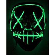 Maschera luminosa LED verde adulto - Colore Nero
