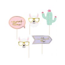 Kit photobooth 5 accessori lama pastello - Colore Multicolore