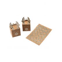 Set calendario dell'avvento in cartone kraft renna - Colore Marrone