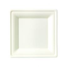 10 maxi piatti bianchi in fibra di canna 26 cm - Colore Bianco