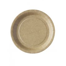 50 piatti kraft biodegradabili e compostabili 23 cm - Colore Marrone