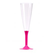 10 calici da champagne piede fucsia - Colore Rosa