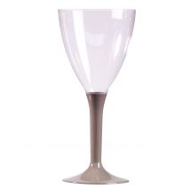 10 calici con piede grigio - Colore Argento