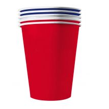 20 bicchieri in cartone riciclabile blu rossi e bianchi - Colore Rosso