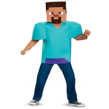 Costume di Steve Minecraft per bambino - Colore Blu - Taglia 4 - 6 anni (109/126 cm)