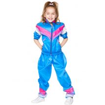Costume tuta anni '80 blu bambina - Colore Blu - Taglia 5-6 anni (116 cm)