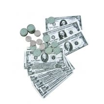 Kit finti dollari monete e banconote - Colore Argento