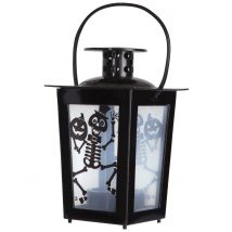 Lanterna luminosa con scheletri vintage - Colore Nero