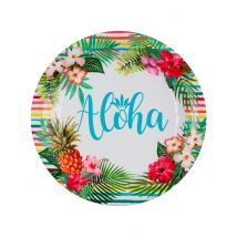 10 piatti in cartone arcobaleno Aloha 22 cm - Colore Multicolore