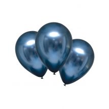 6 palloncini in lattice blu effetto satinato - Colore Blu scuro