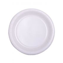 50 piattini biodegradabili bianchi 18 cm - Colore Bianco