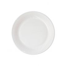 10 piatti in cartone compostabile bianco 23 cm - Colore Bianco