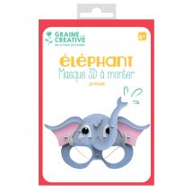 Maschera 3D da montare in cartone elefante - Colore Grigio