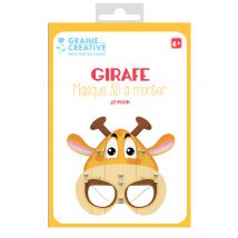 Maschera 3D da montare in cartone giraffa - Colore Giallo