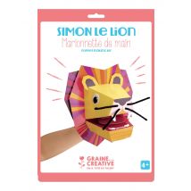 Marionetta mano in cartone leone - Colore Giallo