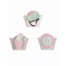 6 decorazioni per cupcakes rosa cavallo - Colore Rosa