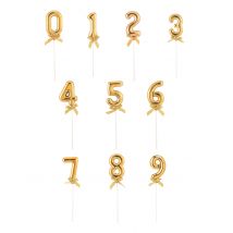 Decorazione per torte numero oro con fiocco - Colore Oro