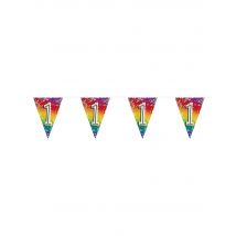 Ghirlanda di bandierine multicolor con numero - Colore Multicolore