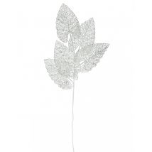Ramo decorativo con 5 foglie bianche - Colore Bianco