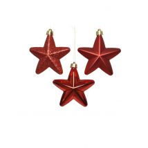 6 decorazioni per albero stelle rosse - Colore Rosso