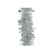 Ghirlanda per albero argentata con stelle - Colore Argento