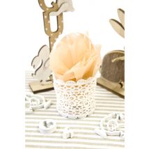 Cestino in pizzo bianco 11 x 5 cm - Colore Bianco