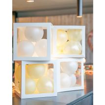 4 maxi cubi trasparenti per palloncini - Colore Bianco