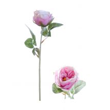 Rosa artificiale con stelo color rosa - Colore Rosa