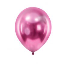 100 Mini palloncini in lattice metallizzato fucsia 13cm - Colore Rosa