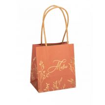 6 Sacchetti regalo Merci rametti terracotta e oro 10 x 11 x 7 cm - Colore Bordeaux