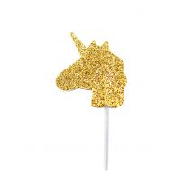 Decorazione per torte testa di unicorno oro - Colore Oro