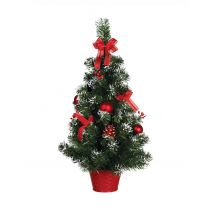 Albero di Natale su piede con decorazioni rosse 60 cm - Colore Rosso