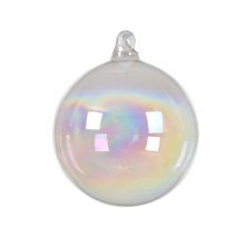 3 sfere di vetro iridescente 8 cm - Colore Trasparente
