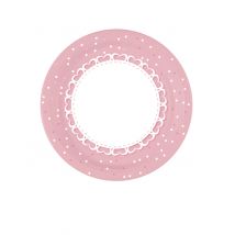 8 piatti in cartone cuori rosa 23 cm - Colore Rosa