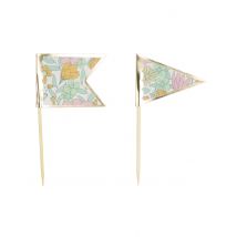 10 bandierine a fiori shabby - Colore Giallo/Arancione