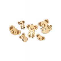 6 Coriandoli in legno Koala 3,5 cm - Colore Legno