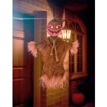 Decorazione da appendere con spaventapasseri di zucca - Colore Marrone