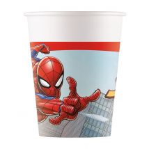 8 bicchieri di carta Spiderman da 200 ml - Colore Multicolore