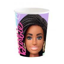 8 bicchieri di carta Barbie Sweet Life da 250 ml - Colore Multicolore