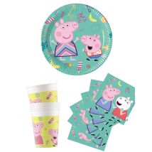Kit di stoviglie usa e getta per il compleanno di Peppa Pig - Colore Multicolore