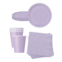 Set di stoviglie monouso alla lavanda - Colore Viola e lilla