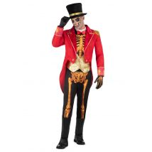 Costume da scheletro da direttore di circo per uomo - Colore Multicolore - Taglia XL