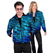 Giacca con paillettes blu onda per adulti - Colore Blu - Taglia S/M