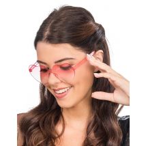 Occhiali da vista a forma di cuore con lenti fumé rosa per adulti - Colore Rosa