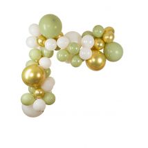 56 Kit arco di palloncini verde salvia e oro - Colore Verde