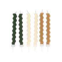 6 candele ZigZag - Beige, Camel et Vert 8,5 cm - Colore Avorio