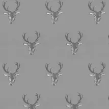 Graduate Collection Wallpaper Stag Print Grey 32824