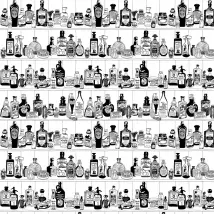Dupenny Wallpaper Potions (B&W) - 10m POTIONS BW