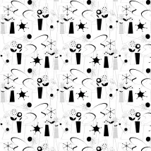 Dupenny Wallpaper Atomic (B&W) - 10m ATOMIC 10M BW